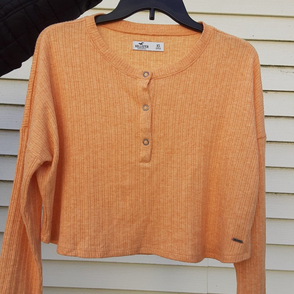 Yellow Hollister Cropped Long Sleeve